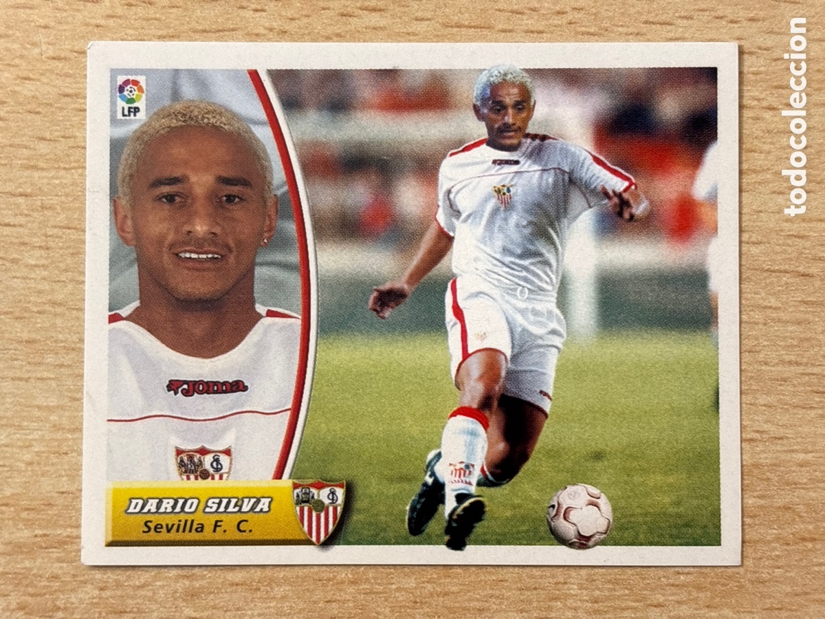 Cromos de F&uacute;tbol: Dar&iacute;o Silva Sevilla FC Ediciones Este 2003 2004 03-04 versi&oacute;n dif&iacute;cil doble imagen sin pegar