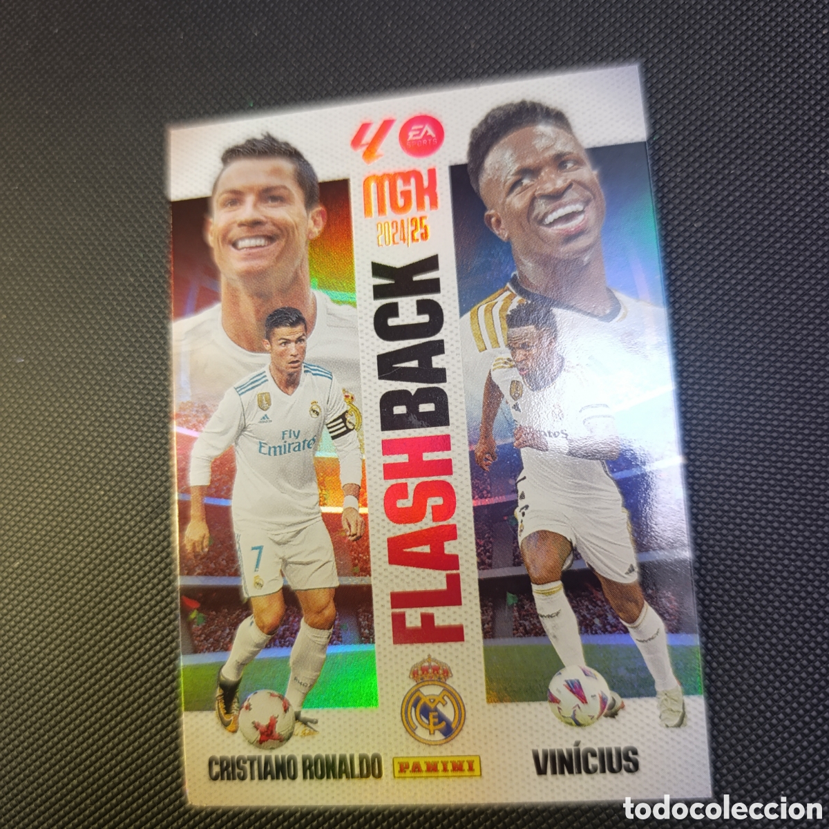 Cromos de F&uacute;tbol: Carta Flashback Real Madrid Cristiano Ronaldo Vinicius