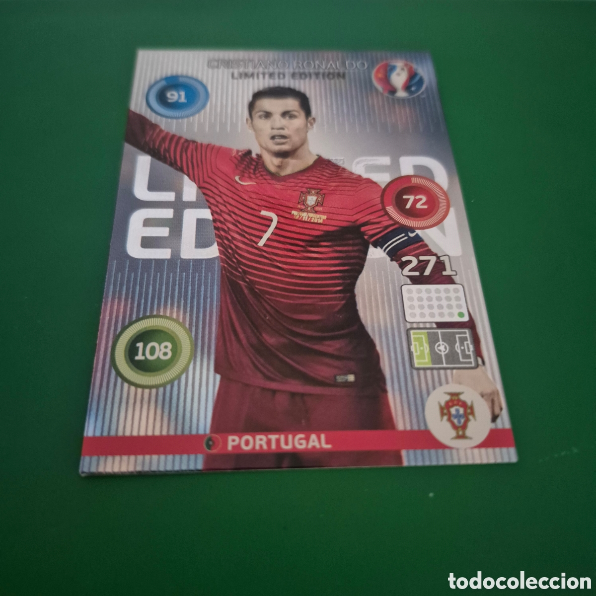 Cromos de F&uacute;tbol: Adrenalyn Euro Francia 2016 panini Cristiano Ronaldo edicion limitada
