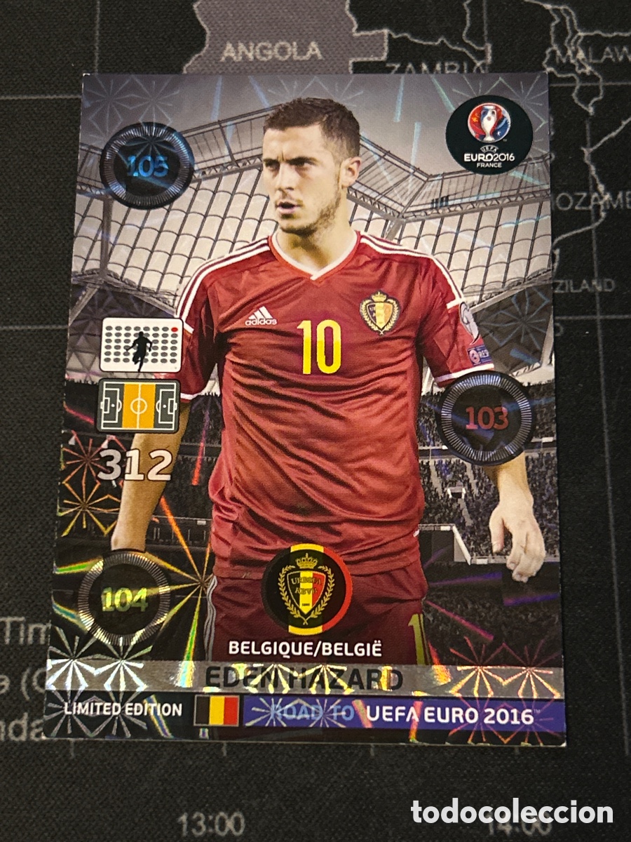 Cromos de f&uacute;tbol: EDEN HAZARD LIMITED EDITION PANINI ROAD TO ADRENALYN XL EURO EUROCOPA FRANCE FRANCIA 2016 16