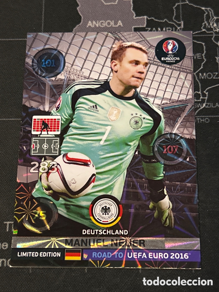 Football Stickers: MANUEL NEUER LIMITED EDITION PANINI ROAD TO ADRENALYN XL EURO EUROCOPA FRANCE FRANCIA 2016 16