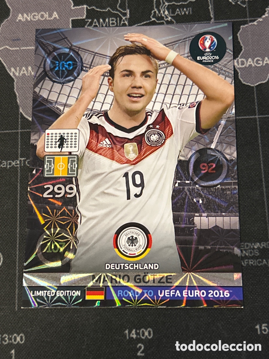 Football Stickers: MARIO GOTZE LIMITED EDITION PANINI ROAD TO ADRENALYN XL EURO EUROCOPA FRANCE FRANCIA 2016 16
