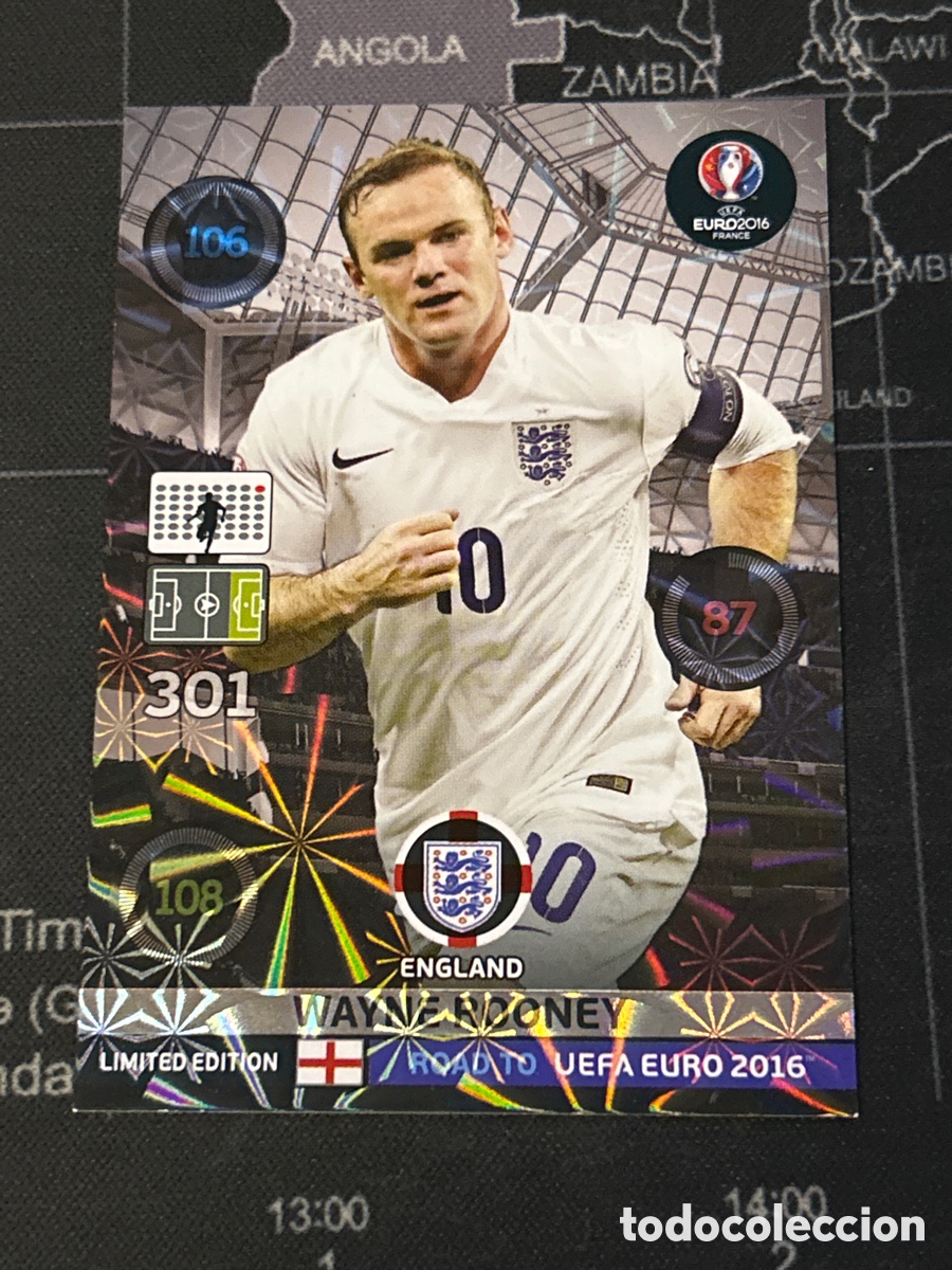 Cromos de f&uacute;tbol: WAYNE ROONEY LIMITED EDITION PANINI ROAD TO ADRENALYN XL EURO EUROCOPA FRANCE FRANCIA 2016 16