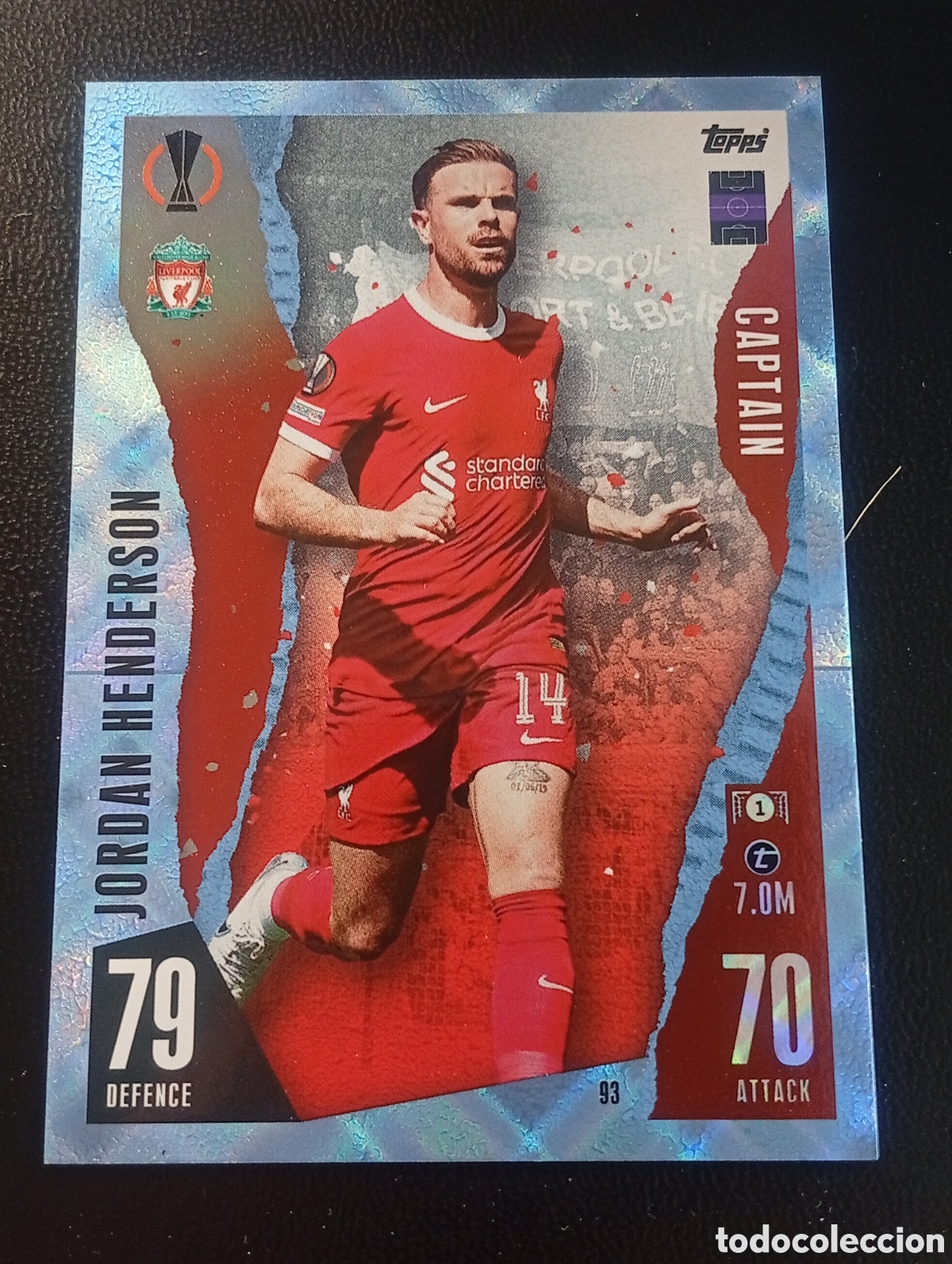 Fu&szlig;ball-Sticker: 93 paralela blue HENDERSON LIVERPOOL TOPPS MATCH ATTAX 2023 2024 23 24 CROMOS CARD PANINI MEGACRACKS