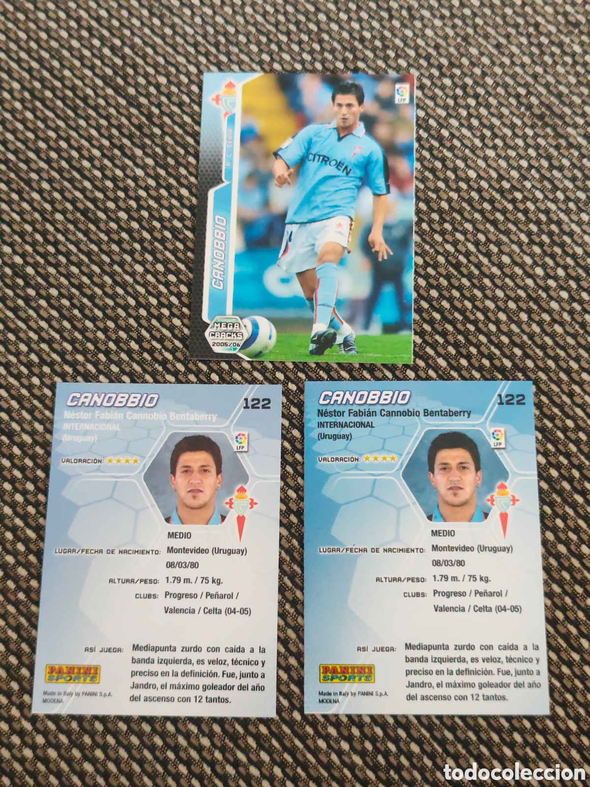 Cromos de F&uacute;tbol: ERROR Y CORREGIDO 122 CANOBBIO CELTA VIGO MEGACRACKS 2005 2006