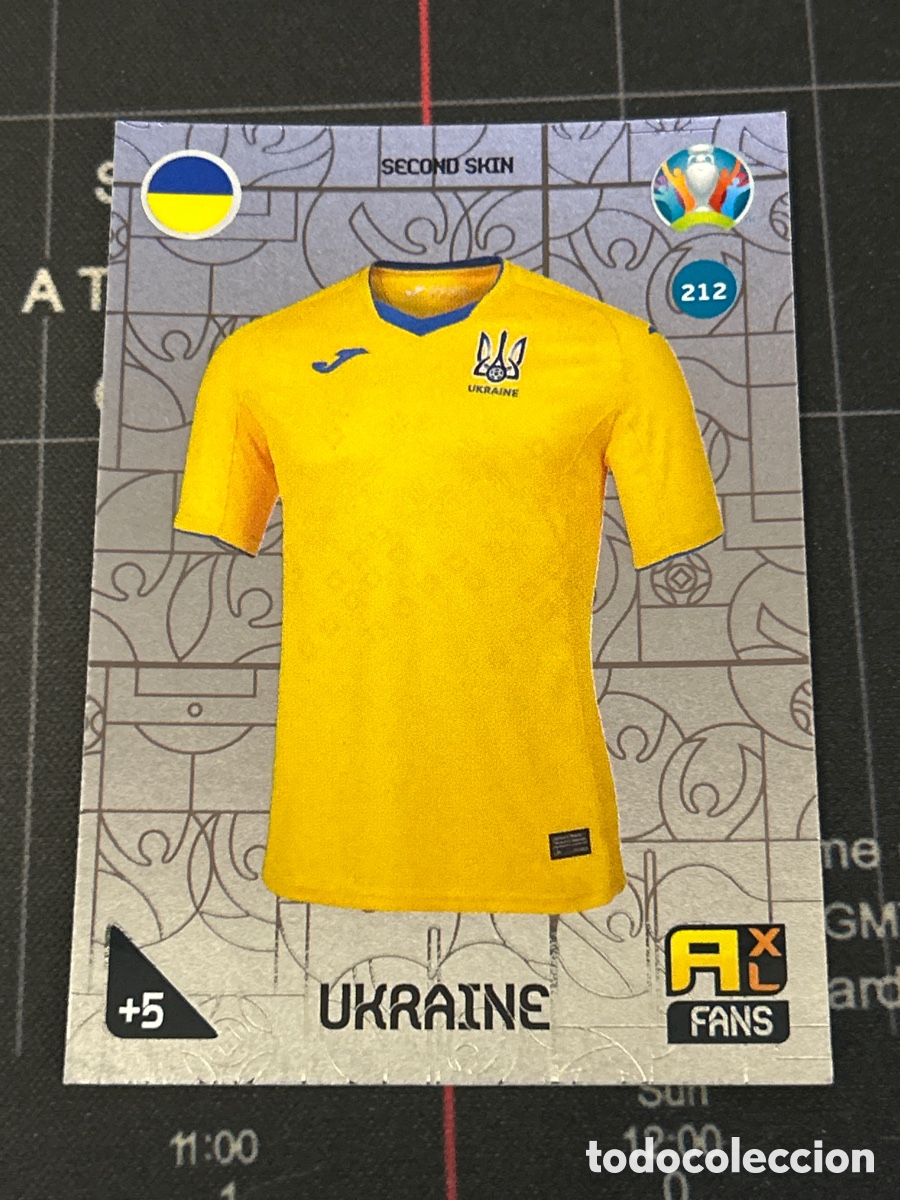 Cromos de f&uacute;tbol: 212 SECOND SKIN EQUIPACION CAMISETA (UCRANIA) PANINI ADRENALYN XL EURO KICK OFF EUROCOPA 2020 20