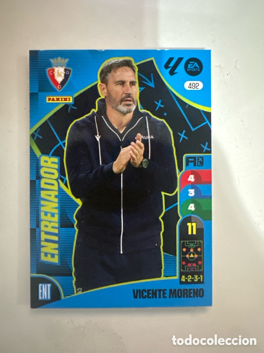 Football Stickers: VICENTE MORENO 492 ENTRENADOR OSASUNA ADRENALYN LA LIGA 2024 2025 24 25