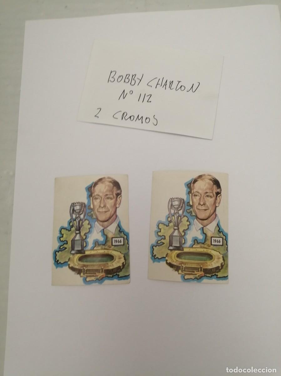 Cromos de F&uacute;tbol: BIMBO. Atlas Ilustrado Nuestro Mundo 3: CROMO DE BOBBY CHARLTON (No. 112, NUNCA PEGADO)