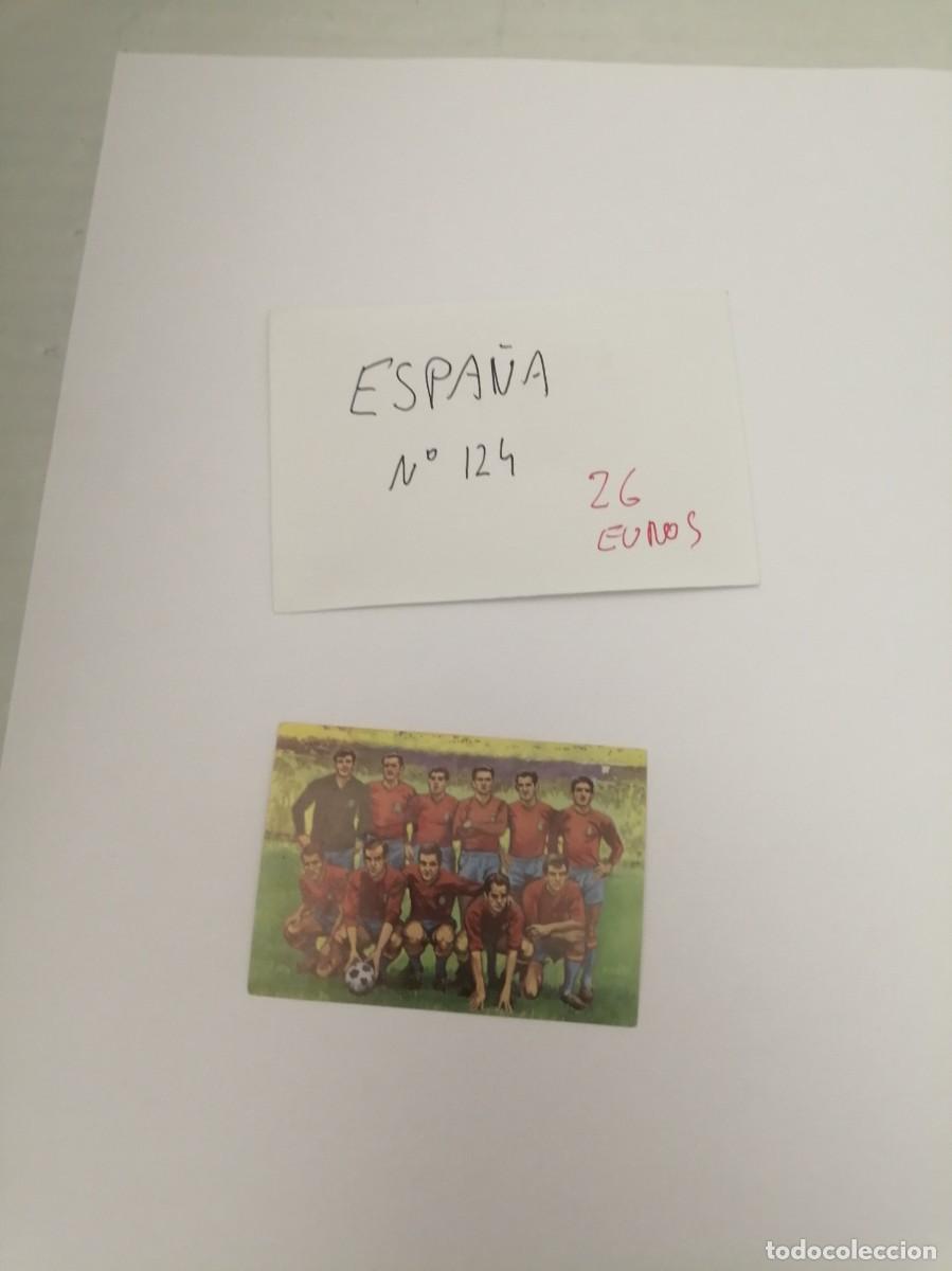 Cromos de F&uacute;tbol: BIMBO. CROMO DE EQUIPO DE ESPA&Ntilde;A, CAMPE&Oacute;N DE EUROPA 1965 (No. 124, NUNCA PEGADO)
