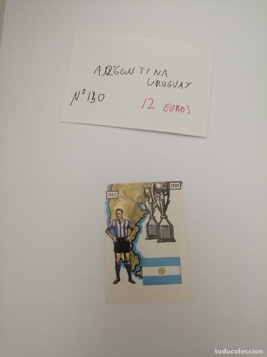 Cromos de F&uacute;tbol: BIMBO. Atlas Ilustrado Nuestro Mundo 3: CROMO DE ARGENTINA Y URUGUAY (No. 130, NUNCA PEGADO)