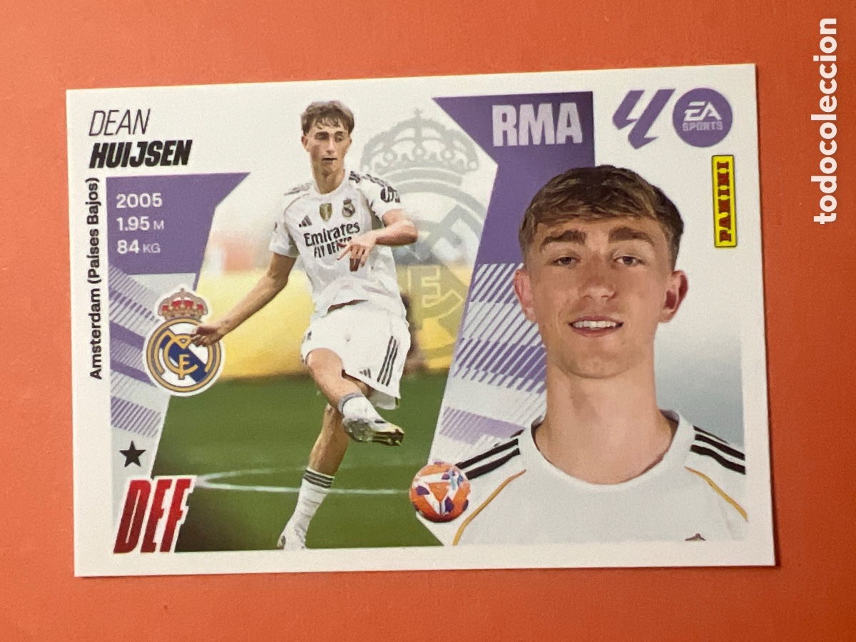 Cartes &agrave; collectionner de Football: E1189. CROMO FUTBOL HUIJSEN REAL MADRID C.F. FICHAJE N&ordm; 1 LIGA ESTE 2025-2026/25-26