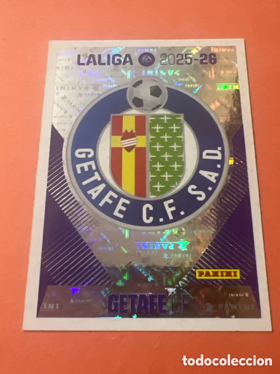 Fu&szlig;ball-Sticker: E1681. Escudo del Getafe n&uacute;mero 1 cromo liga este 25-26 2025-2026
