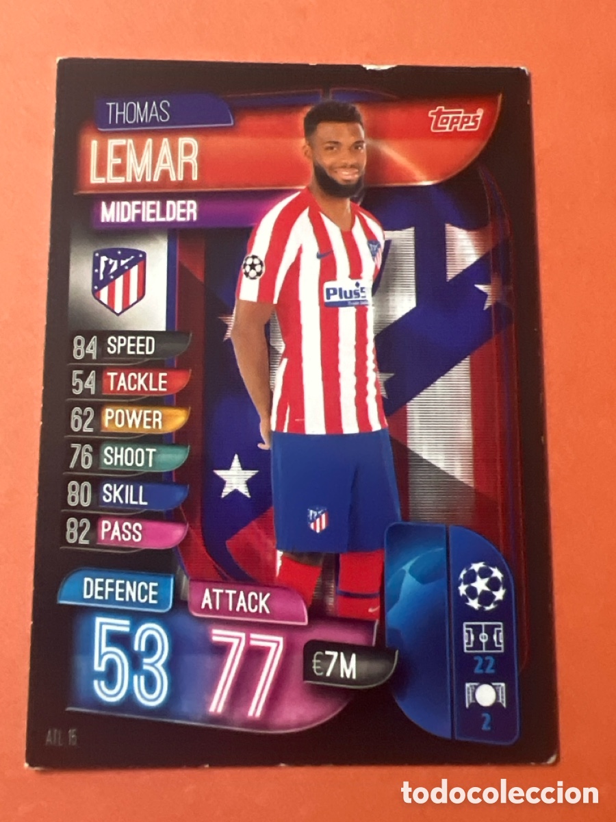Fu&szlig;ball-Sticker: E1644. ATL15 ATL 15 THOMAS LEMAR ATL&Eacute;TICO CHAMPIONS LEAGUE 2019 2020 19 20 UEFA TOPPS