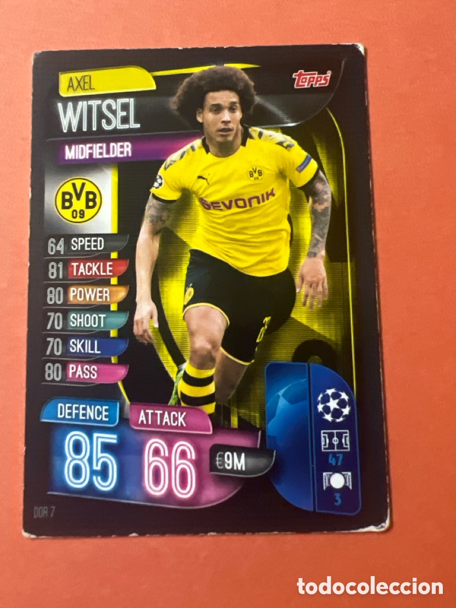 Cartes &agrave; collectionner de Football: E1646. DOR 7 Axel WITSEL (Borussia Dortmund). Match Attax 2019 2020 19 20 (Topps)