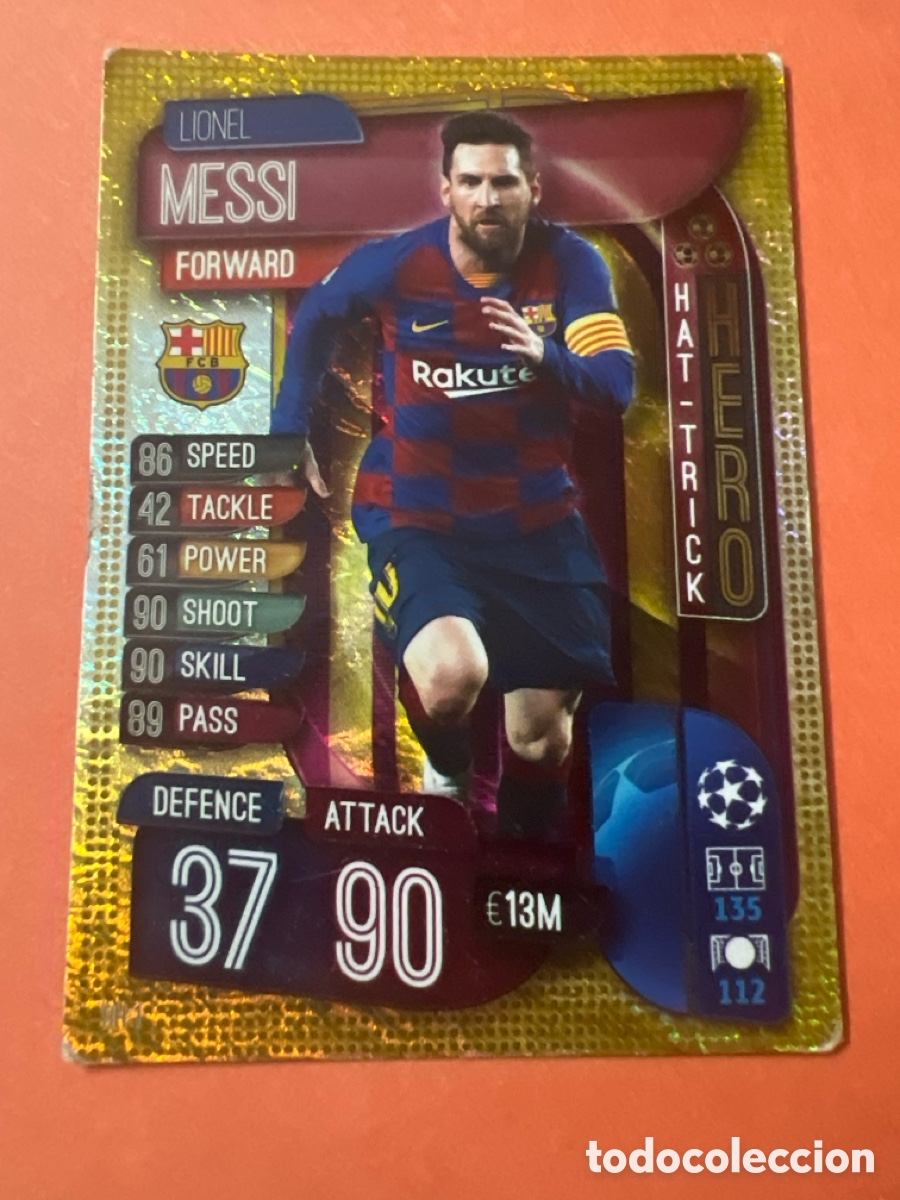 Fu&szlig;ball-Sticker: MESSI HAT-TRICK HERO BARCELONA CARDS UEFA CHAMPIONS Y EUROPA LEAGUE TOPPS ATTAX 19 20 2019 2020