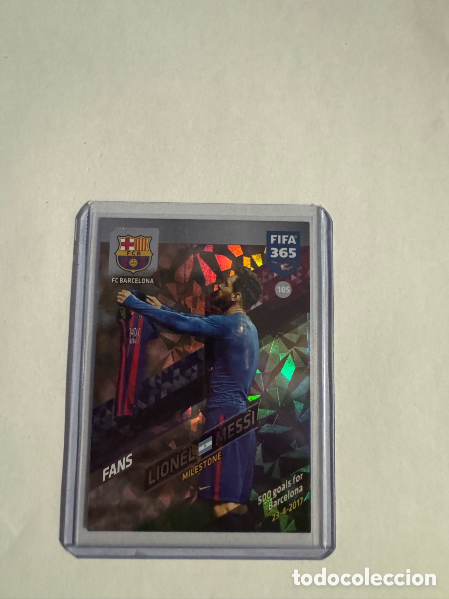 Figurine di Calcio: LIONEL MESSI ADRENALYN FIFA 365 2017 2018 PANINI MILESTONE BARCELONA