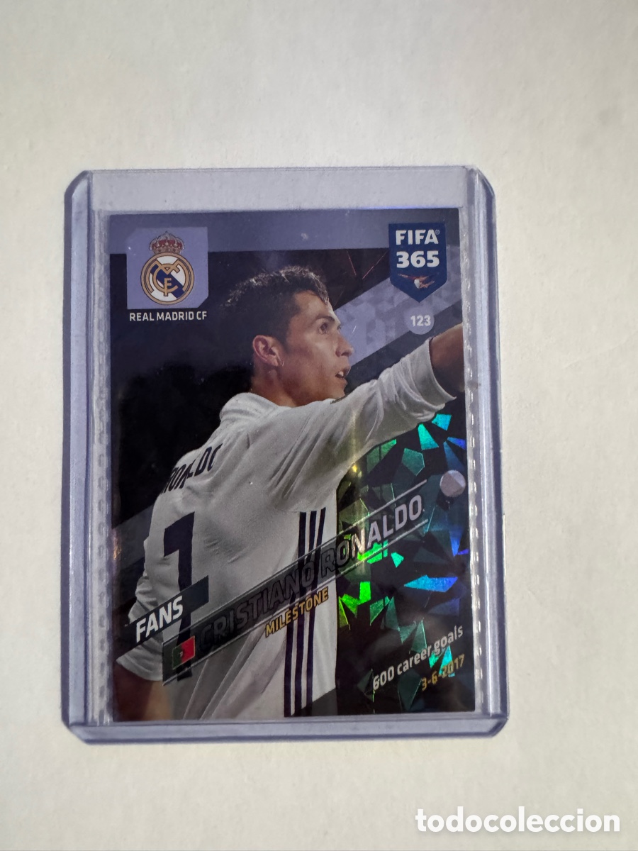 Cromos de F&uacute;tbol: CRISTIANO RONALDO ADRENALYN FIFA 365 2017 2018 PANINI 123 MILESTONE REAL MADRID