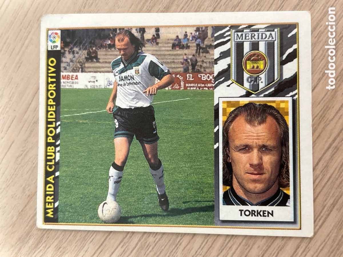 Football Stickers: TORKEN M&Eacute;RIDA BAJA LIGA ESTE 1997 1998 97 98 NUNCA PEGADO SIN PEGAR