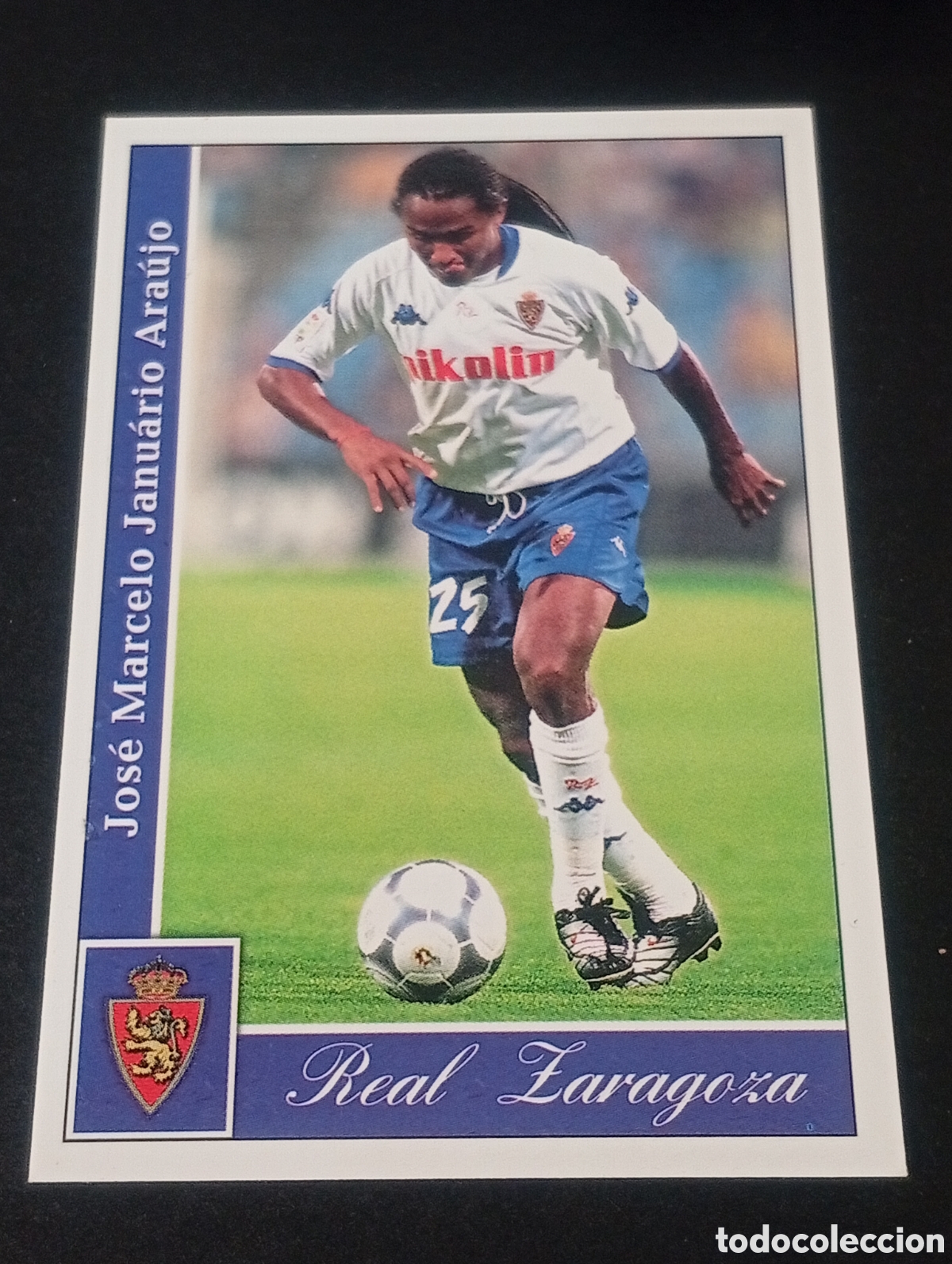 Fu&szlig;ball-Sticker: 345 ESQUERDINHA ZARAGOZA MUNDICROMO LIGA 2001 2002 MUNDICROMO FICHAS CROMO CARDS Brasil MEGACRACKS