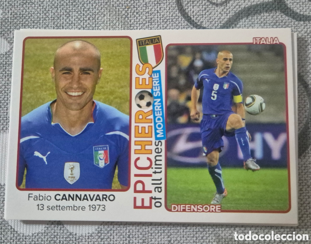 Cromos de f&uacute;tbol: Cannavaro Italia epic heroes of all times modern serie