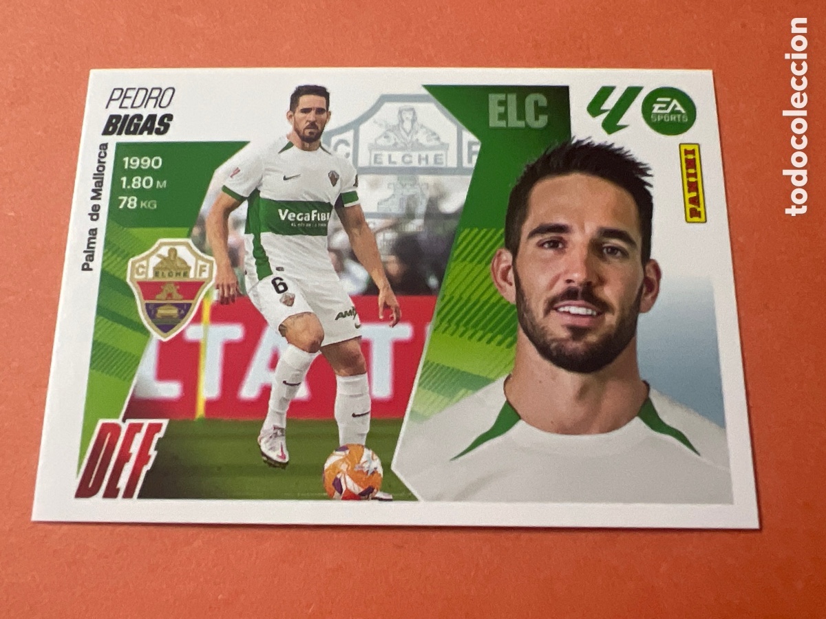 Fu&szlig;ball-Sticker: E1575. BIGAS ELCHE N&ordm; 9 LIGA ESTE 25 26 2025 2026 PANINI