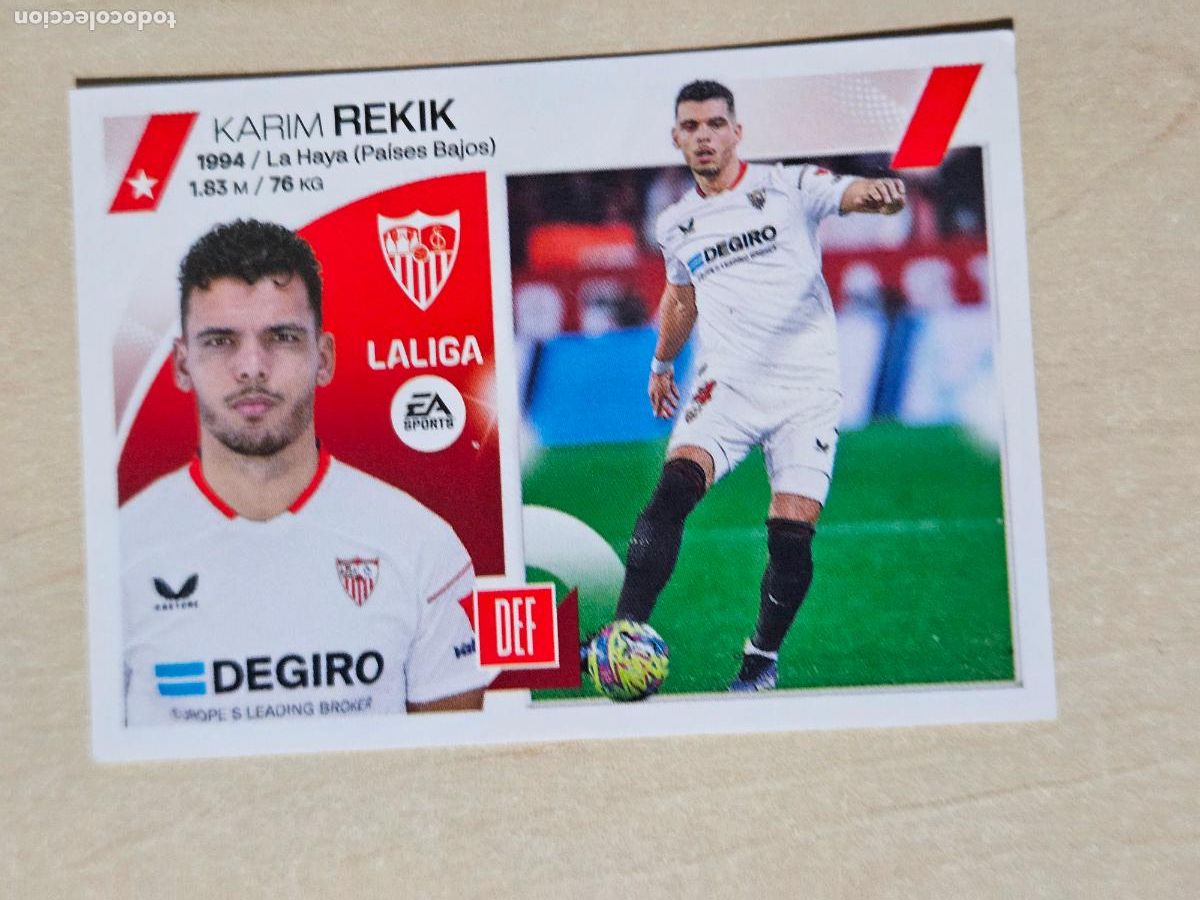Cromos de F&uacute;tbol: 9B REKIK - CROMO - ESTE 2023 2024 - 23 24 - CROMO SIN PEGAR - SEVILLA