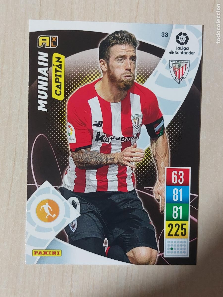 Cromos de f&uacute;tbol: FICHA N&ordm; 33 MUNIAIN - ADRENALYN 21 22 - PANINI 2021 - 22 - CROMO - ATHLETIC DE BILBAO
