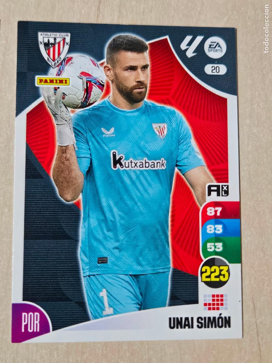 Football Stickers: FICHA N&ordm; 20 UNAI SIMON - ADRENALYN 24 25 - PANINI 2024 - 25 - CROMO - ATHLETIC DE BILBAO