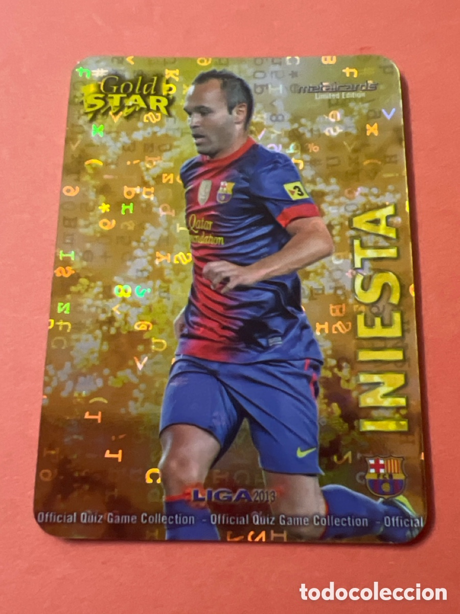 Cromos de Futebol: C5337. MUNDICROMO 2012 2013 12 13 BARCELONA INIESTA GOLDSTAR GOLD STAR LETRAS