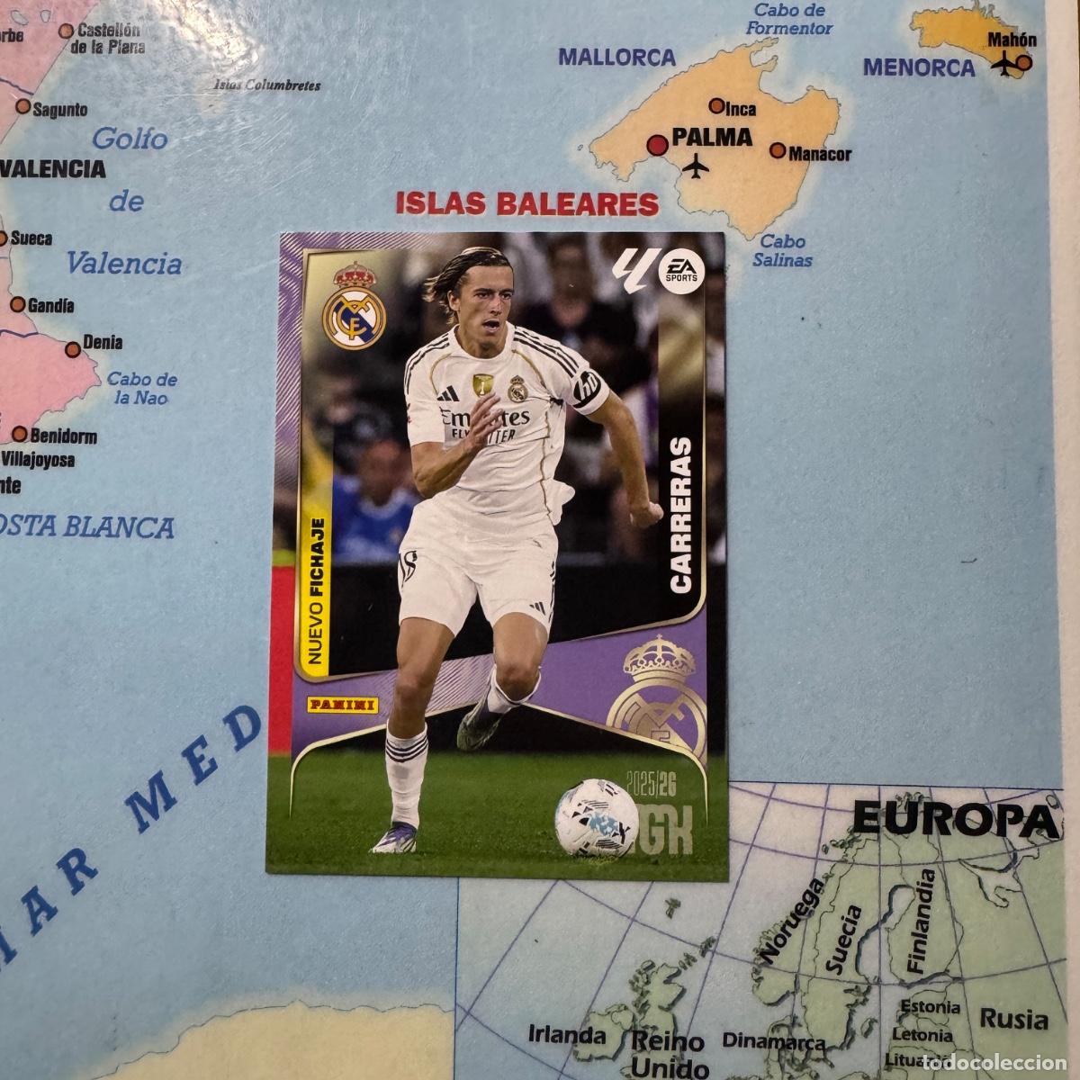 Fu&szlig;ball-Sticker: Carreras nuevo fichaje n&uacute;mero 467 del Real Madrid Megacracks 25-26 2025-2026