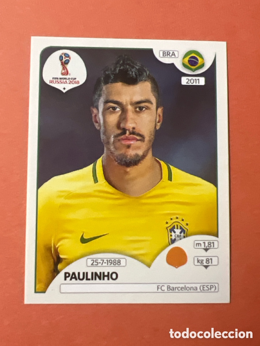 Cromos de Futebol: E1505. PAULINHO BRASIL MUNDIAL F&Uacute;TBOL RUSIA RUSSIA 2018 N&deg; 362 PANINI SIN PEGAR