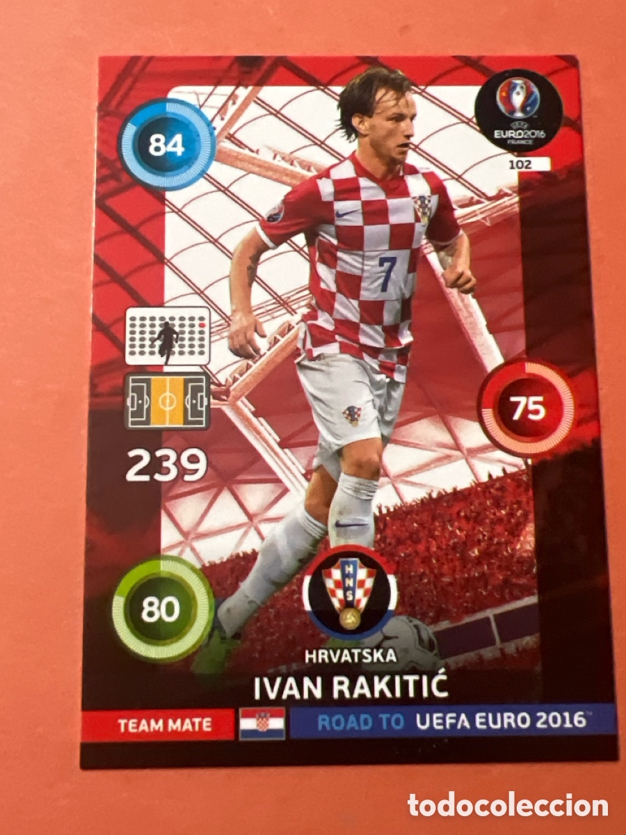 Fu&szlig;ball-Sticker: E1226. 102 IVAN RAKITIC CROACIA CROATIA ADRENALYN PANINI ROAD TO EURO FRANCE 2016 NO LIGA ESTE