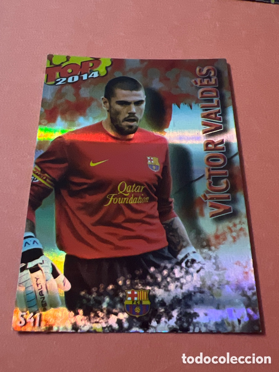Figurine di Calcio: MUNDICROMO 2013 2014 13 14 FICHAS QUIZ VICTOR VALDES 541 BARCELONA TOP BRILLO ROJO COLECCI&Oacute;N