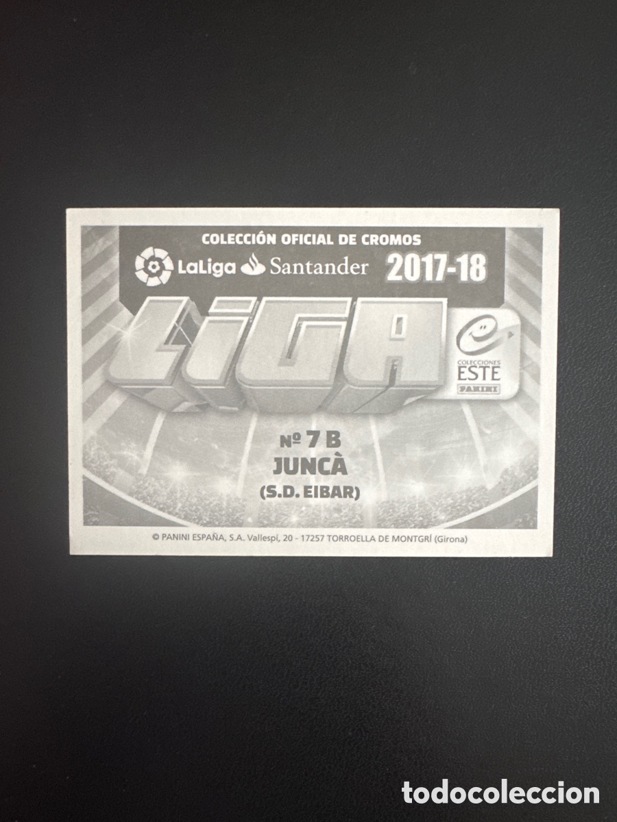 Cromos de f&uacute;tbol: JUNCA EIBAR N&Uacute;MERO 7B LIGA ESTE 2017 2018 - Foto 2