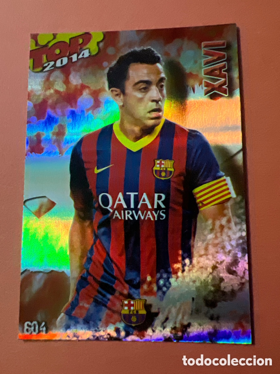 Fu&szlig;ball-Sticker: E1328. XAVI BARCELONA MUNDICROMO QUIZ GAME 2013 2014 LIGA 13 14 - ROJO BRILLO