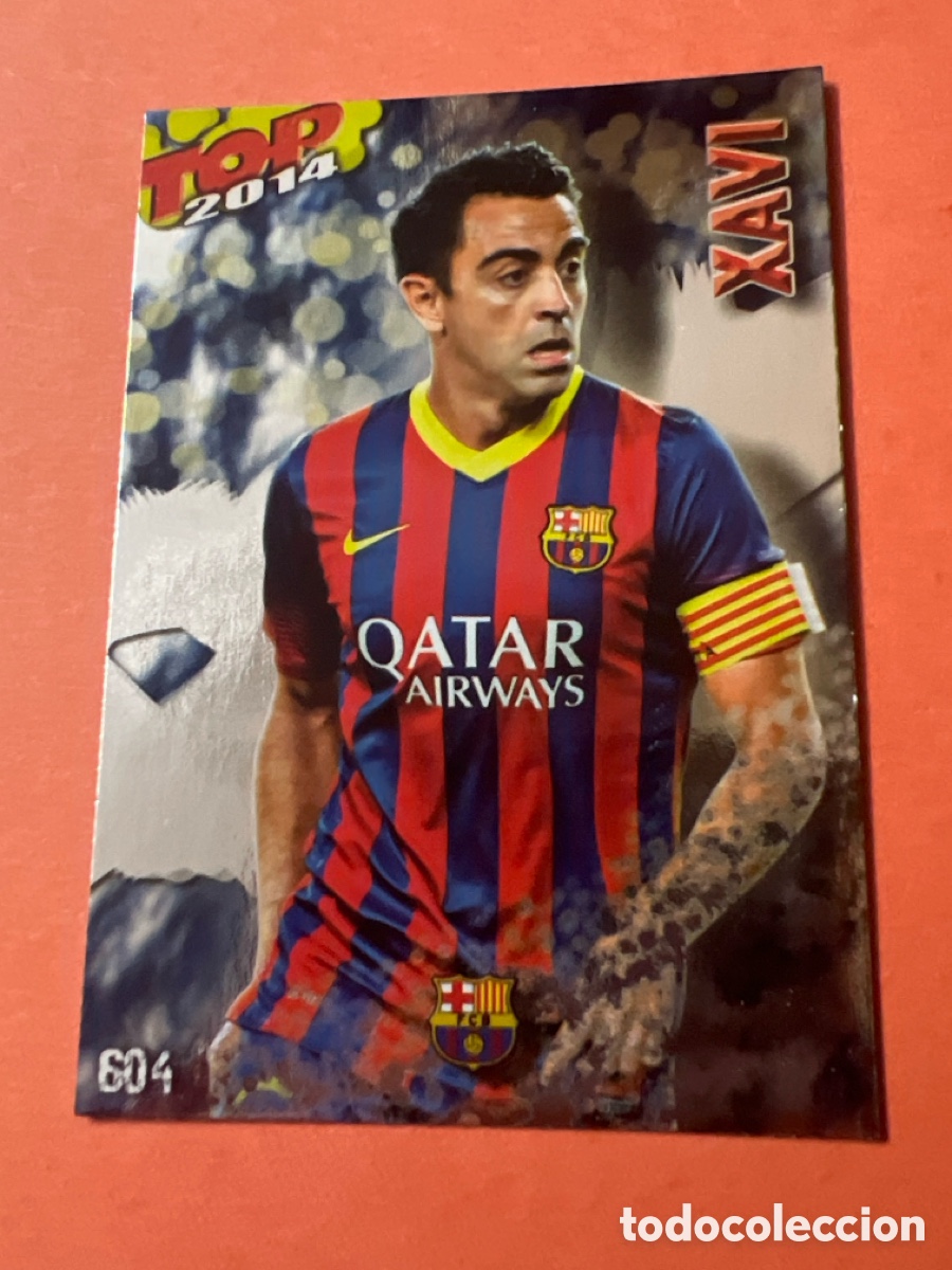 Fu&szlig;ball-Sticker: E1330. XAVI BARCELONA MUNDICROMO QUIZ GAME 2013 2014 LIGA 13 14 - AZUL BRILLO