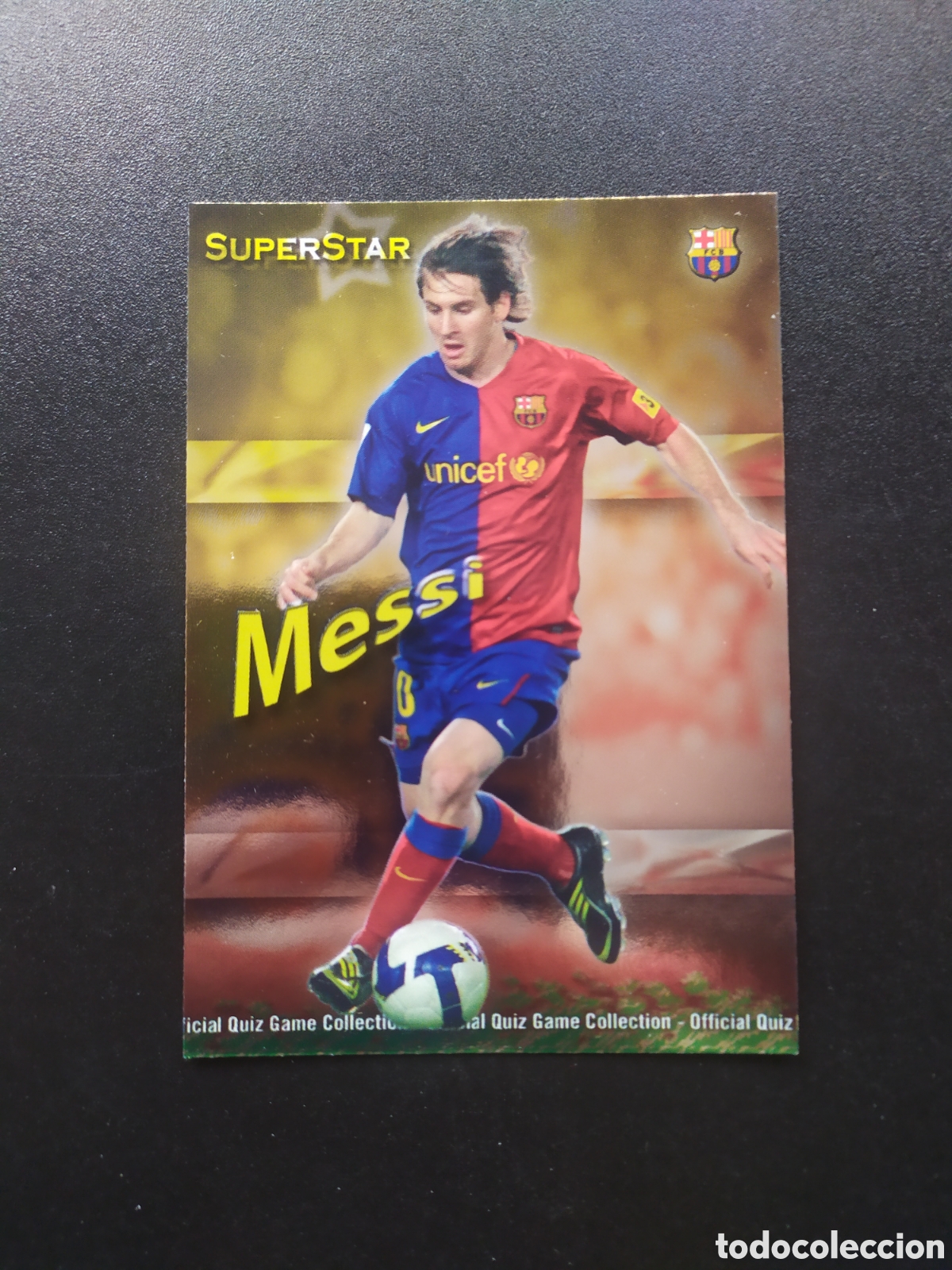 Cartes &agrave; collectionner de Football: Mundicromo fichas Liga 2009 2010 09 10 Messi superstar brillo liso n&deg; 27 Barcelona