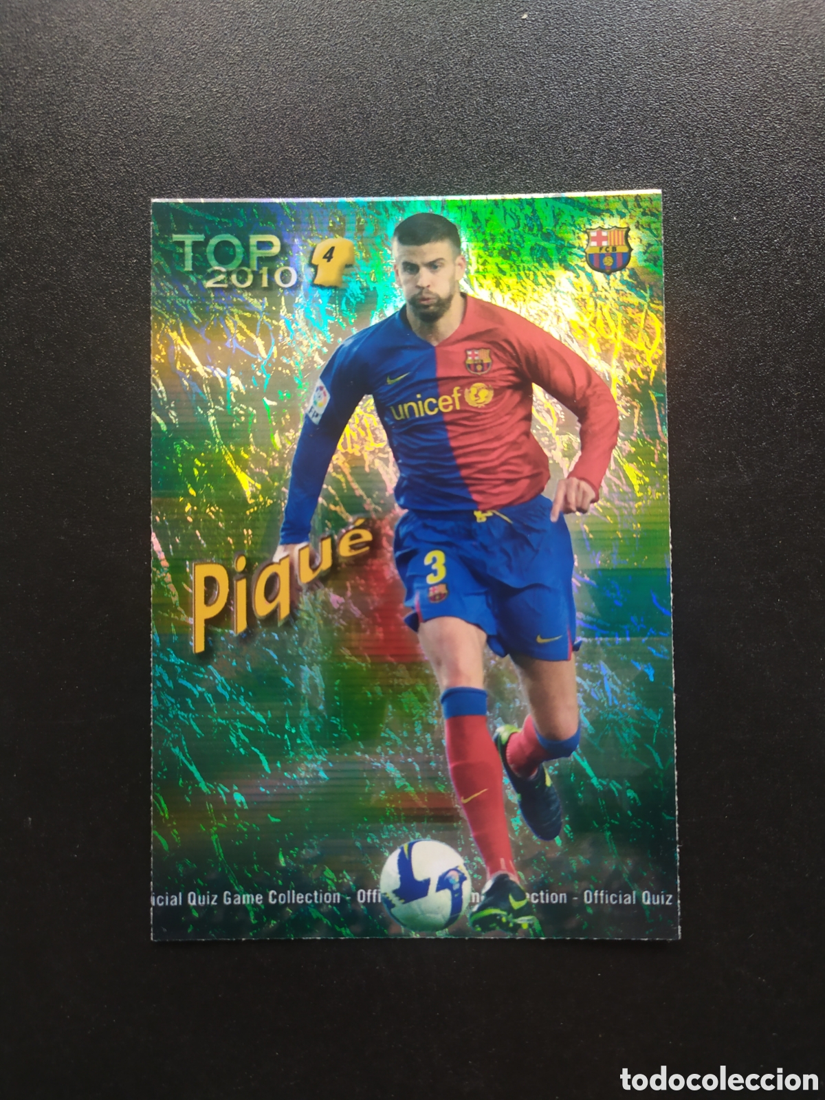 Cromos de f&uacute;tbol: Mundicromo fichas Liga 2009 2010 09 10 Piqu&eacute; top fondo verde jaspeado n&deg; 559 Barcelona