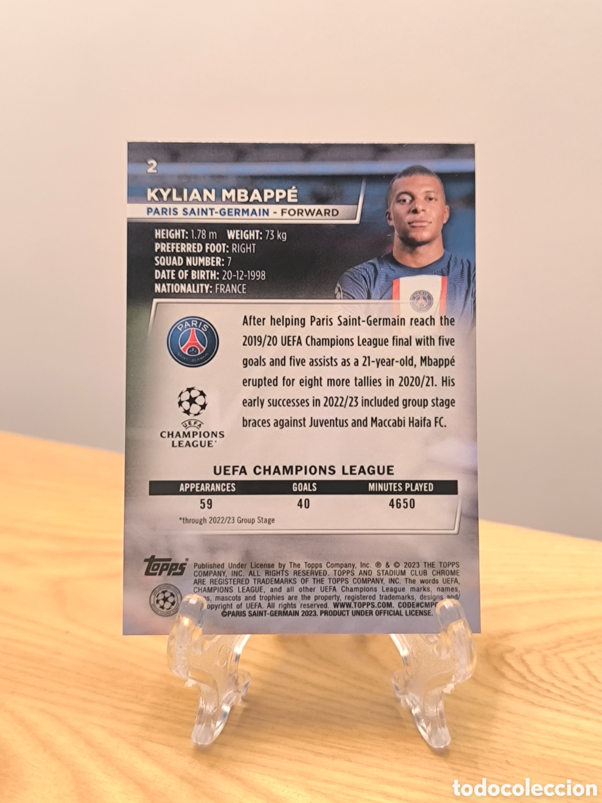 Cromos de f&uacute;tbol: Mbappe Topps Chrome PSG - Foto 2