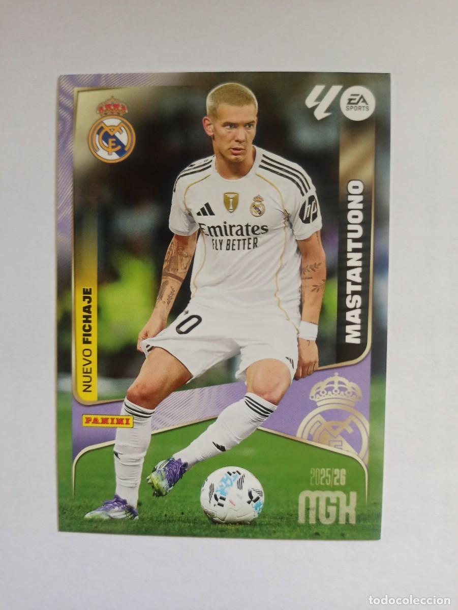 Cromos de F&uacute;tbol: CARD 476 ROOKIE FICHAJE FRANCO MASTANTUONO REAL MADRID ARGENTINA - LIGA MEGACRACKS PANINI 2026 25 26