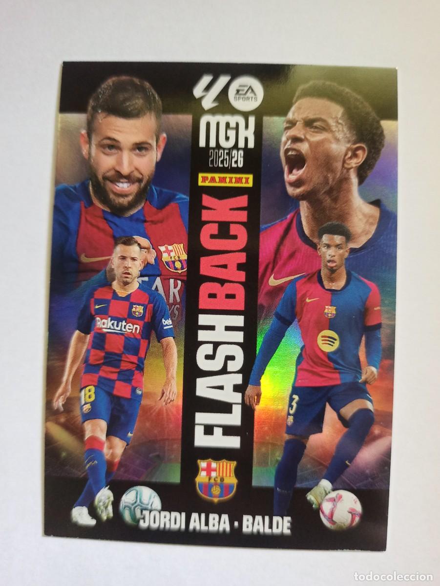 Fu&szlig;ball-Sticker: CARD 427 FLASHBACK JORDI ALBA ALEJANDRO BALDE FC BARCELONA BAR&Ccedil;A - LIGA MEGACRACKS PANINI 2026 25 26