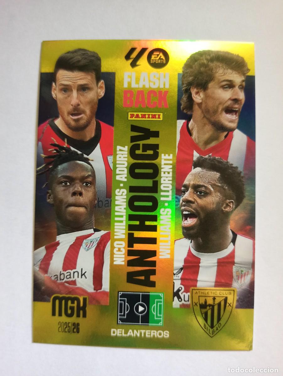 Figurine di Calcio: CARD FLASHBACK ANTHOLOGY ATHLETIC NICO WILLIAMS ADURIZ LLORENTE - LIGA MEGACRACKS PANINI 2026 25 26
