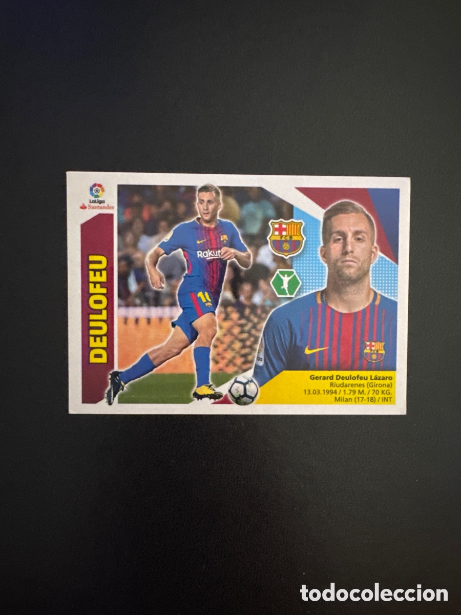 Cromos de f&uacute;tbol: DEULOFEU BARCELONA N&Uacute;MERO 16 BIS COLOCA LIGA ESTE 2017 2018