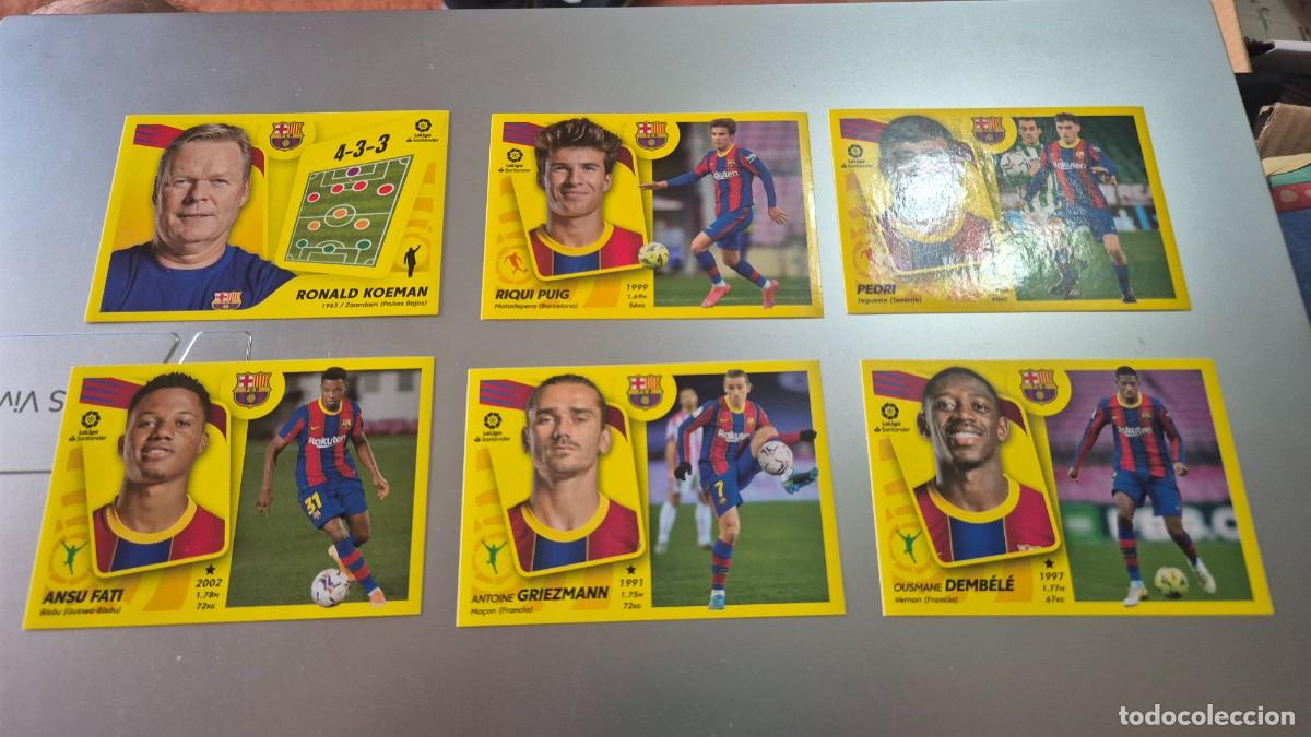 Cromos de f&uacute;tbol: LIGA EDICIONES ESTE PANINI 2021 2022 EQUIPO BARCELONA FORMADO POR 6 CROMOS