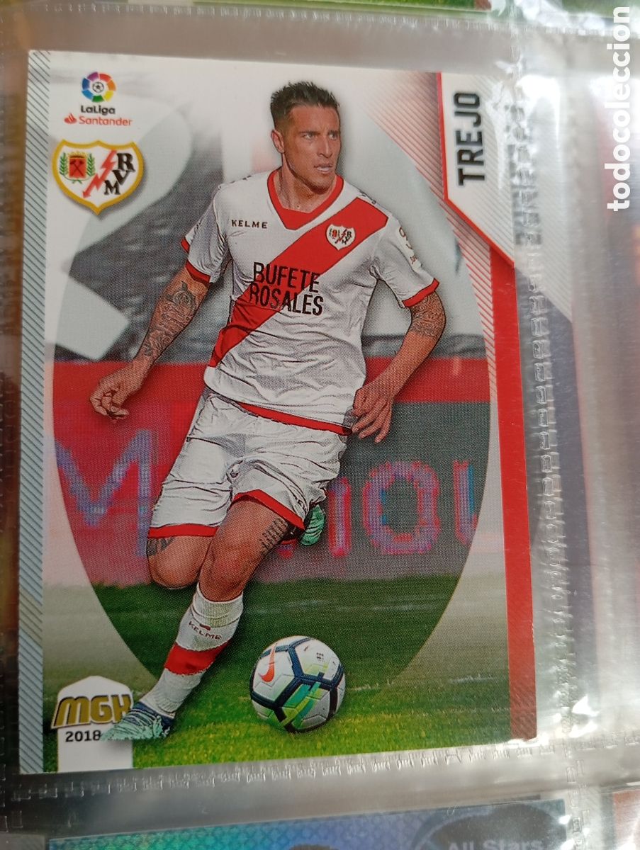 Cromos de Futebol: Trejo Rayo Vallecano Ficha Cromo de futbol Megacracks 2018-2019 Liga Espa&ntilde;ola MGK 18-19 Panini