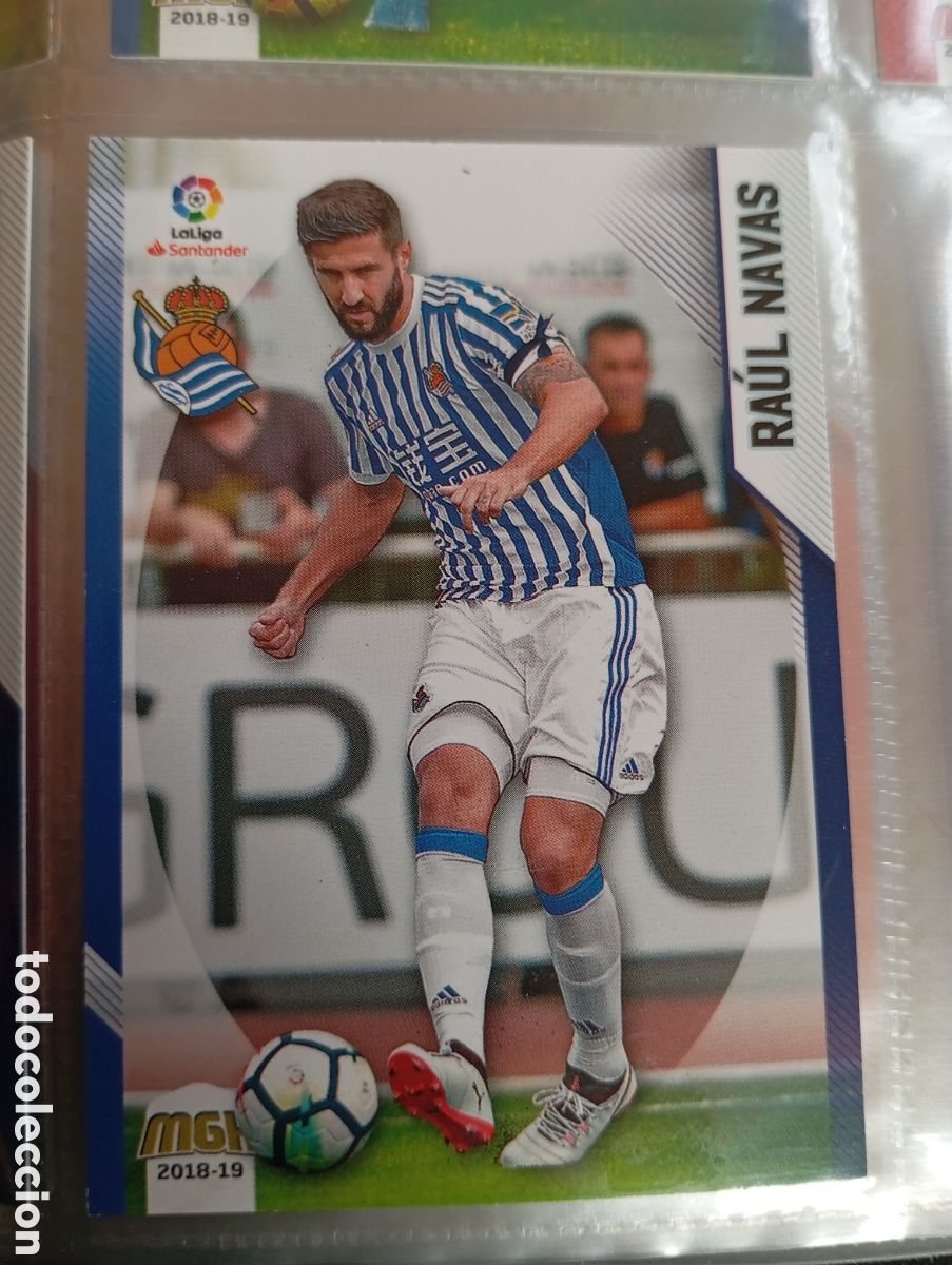 Cromos de F&uacute;tbol: Raul Navas Real Sociedad Ficha Cromo de futbol Megacracks 2018-2019 Liga Espa&ntilde;ola MGK 18-19 Panini