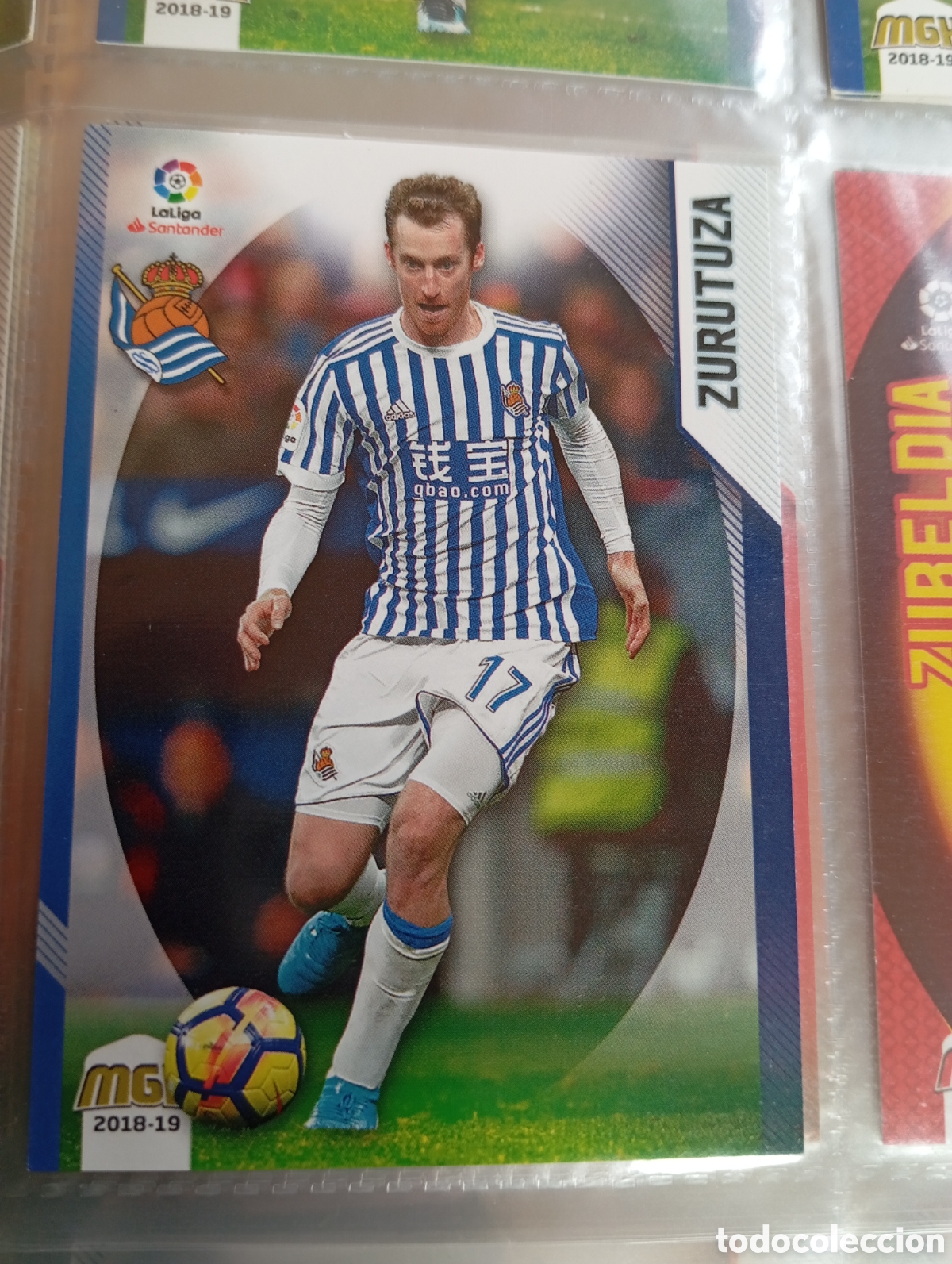 Cromos de F&uacute;tbol: Zurutuza Real Sociedad Ficha Cromo de futbol Megacracks 2018-2019 Liga Espa&ntilde;ola MGK 18-19 Panini