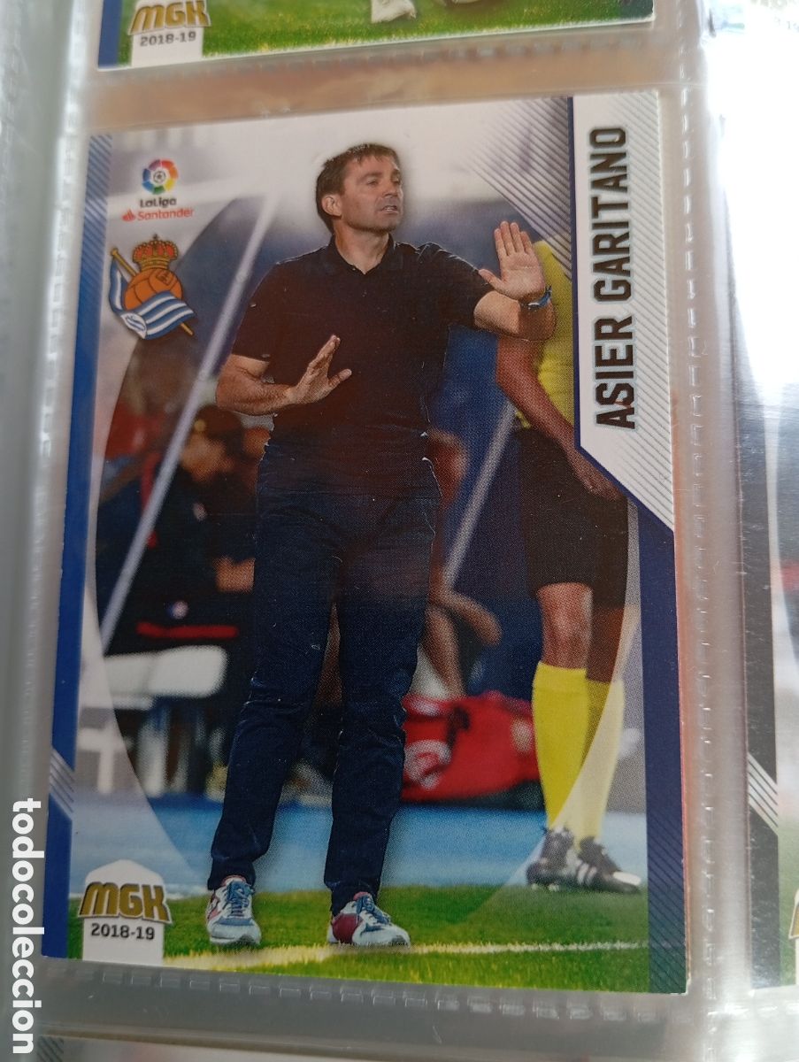 Cromos de F&uacute;tbol: Asier Garitano Real Sociedad Ficha Cromo de futbol Megacracks 2018-2019 Liga Espa&ntilde;ola MGK 18-19