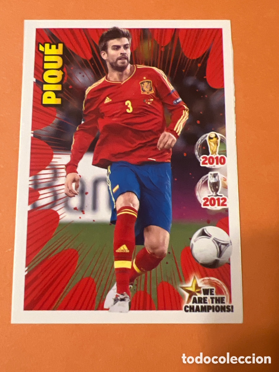 Fu&szlig;ball-Sticker: E1220. Gerard Pique - Espa&ntilde;a - PANINI - We are the champions - JUGON 2014