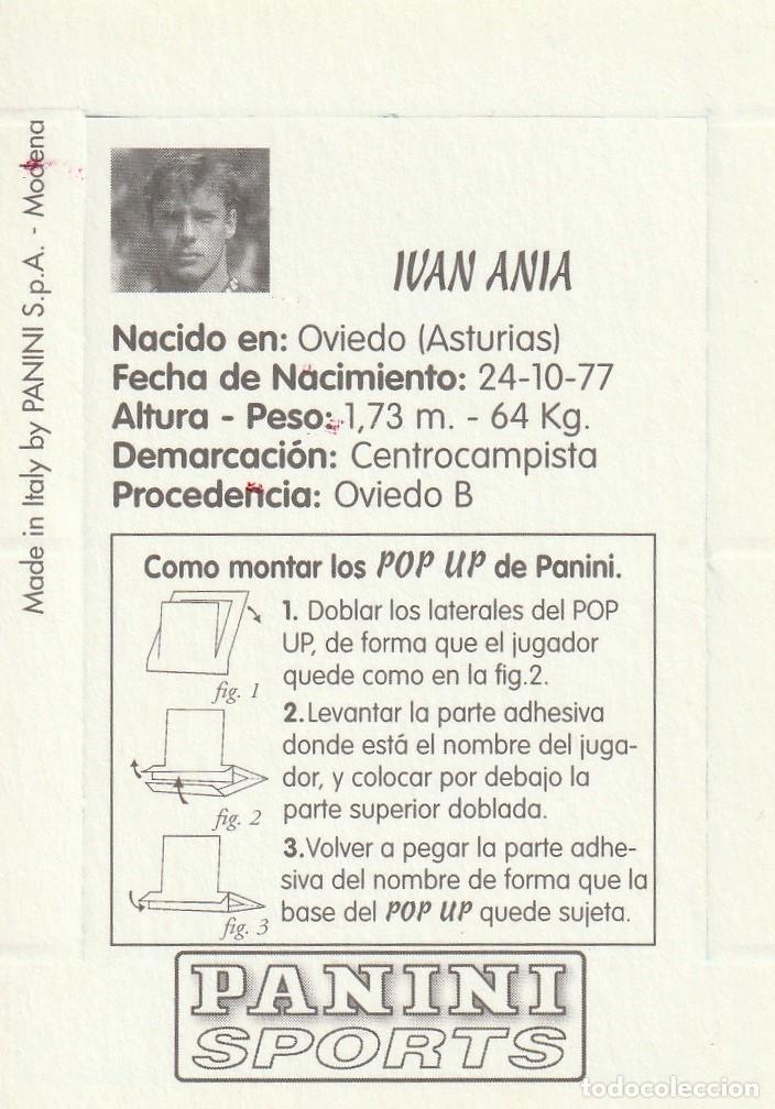 Cromos de f&uacute;tbol: PANINI 97-98. IV&Aacute;N ANIA. NUNCA PEGADO. - Foto 2